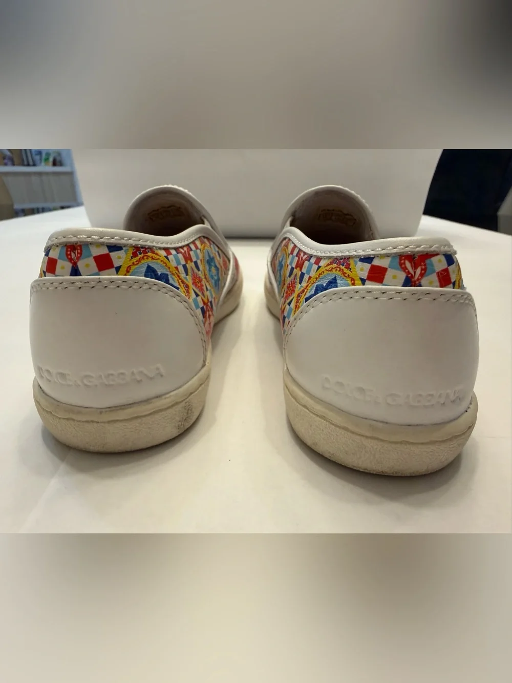 Dolce & Gabbana White Multi Floral Slip-On Girl’s Sneakers Size EU 33/ US 1,5